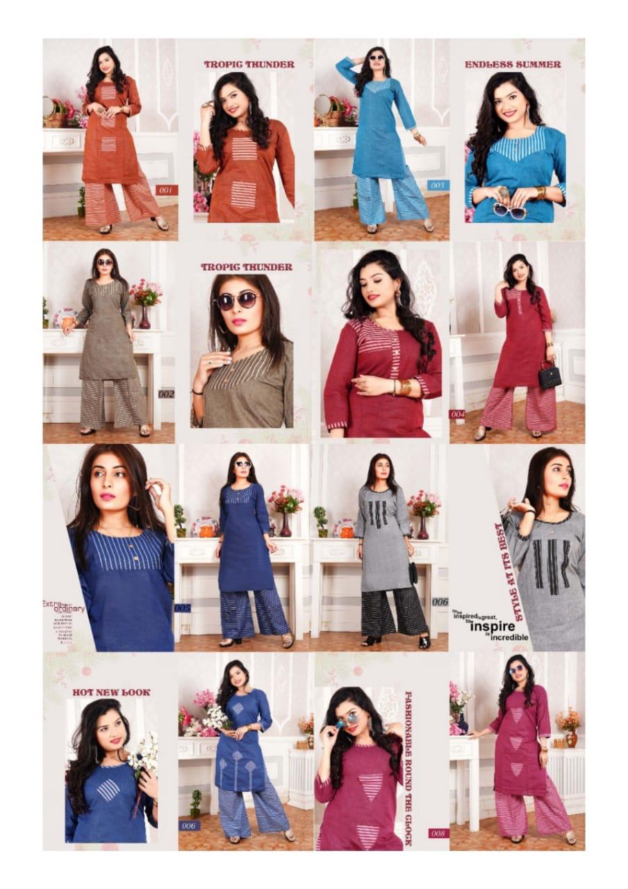 Trendy Plazzo Express Latest Regular Wear South Cotton Handloom Kurti With Bottom Collection
